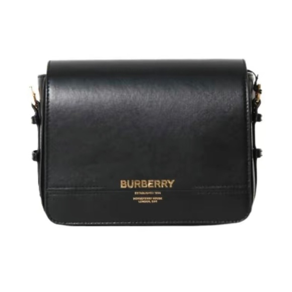 Burberry logo leather Grace crossbody/shoe bag in black - Picture 3 of 6